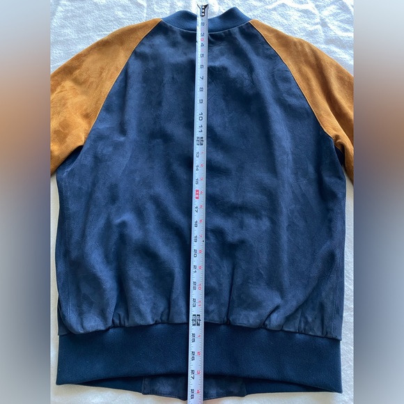 Ami Alexandre Mattiussi Blue And Brown Suede Bomber Jacket Men’s M/L - Picture 14 of 15